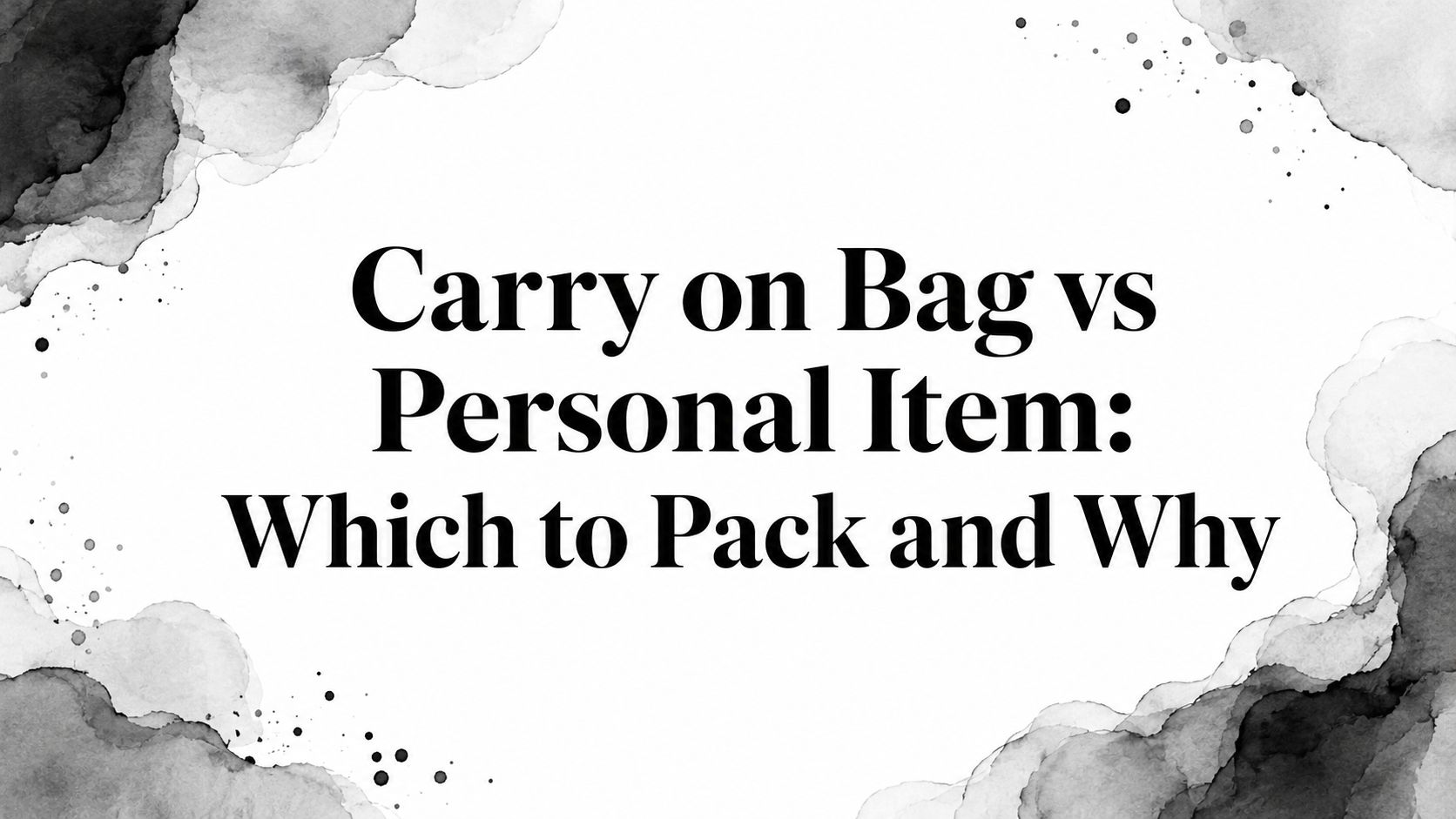 Carry on Bag vs Personal Item: Which to Pack and Why