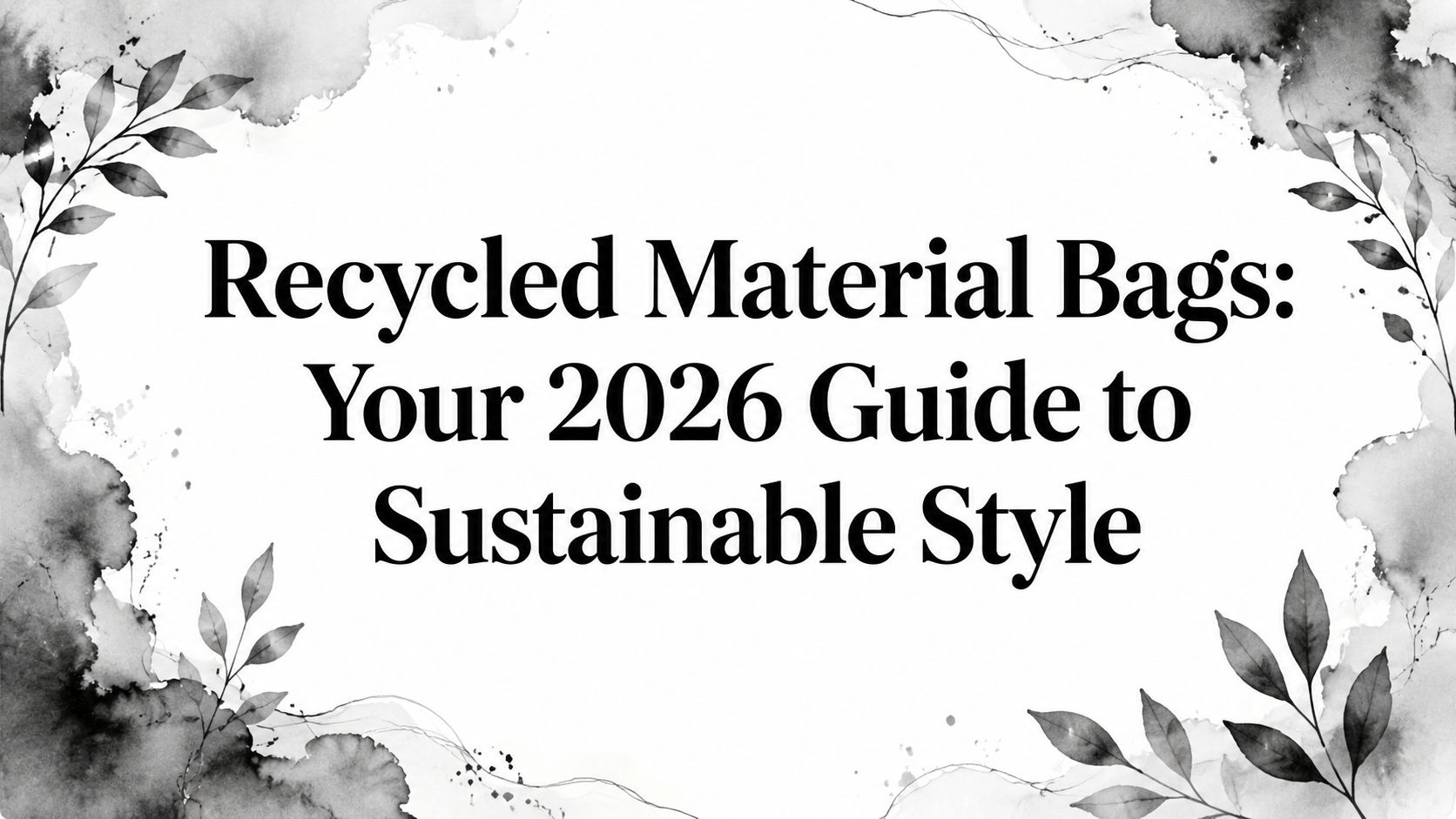 Recycled Material Bags: Your 2026 Guide to Sustainable Style